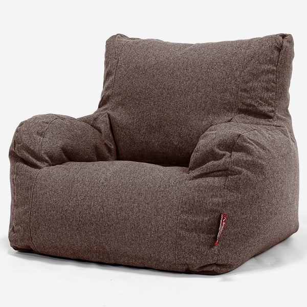 Poltrona Sacco,  Pouf - Tessuto in Lana Interalli Marrone 01