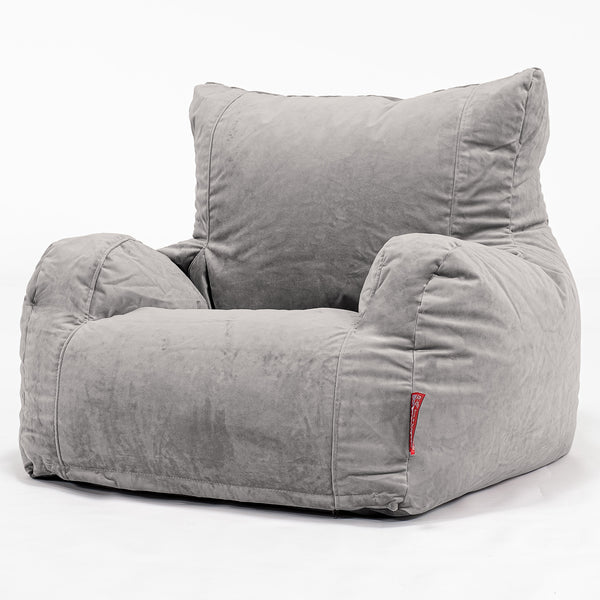 Poltrona Sacco,  Pouf - Velluto Argento_01