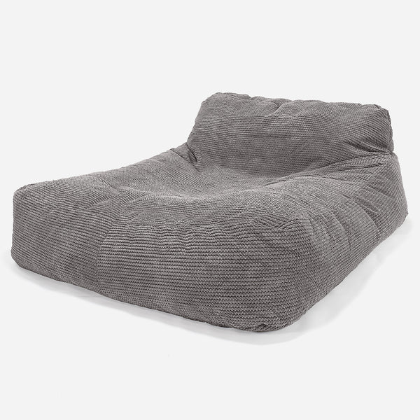 Pouf Chaise Longue, 2 Persone - Pompon Carbone Grigio 01