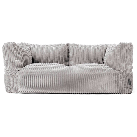 Albert Pouf Divano 2 posti - Velluto a Coste Grigio Argento 01