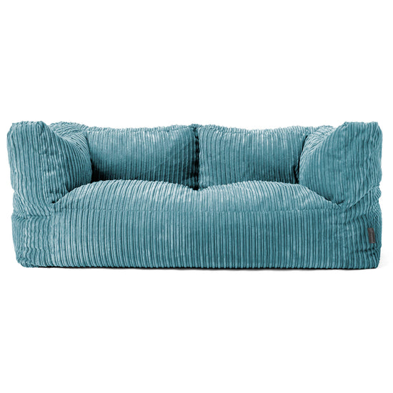 Albert Pouf Divano 2 posti - Velluto a Coste Egeo Blu 01