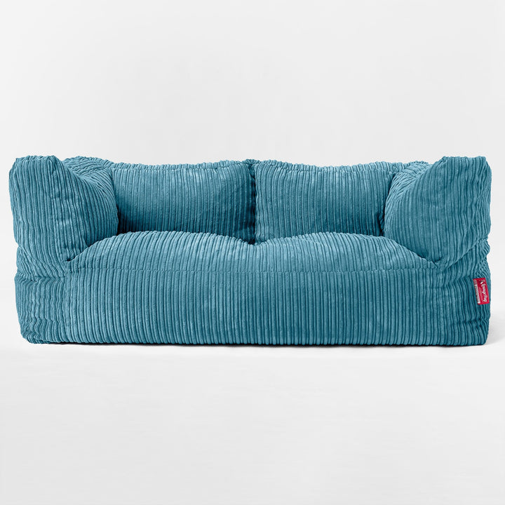 Albert Pouf Divano 2 posti - Velluto a Coste Egeo Blu 01