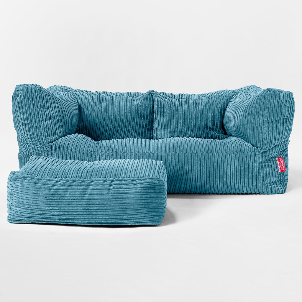 'The Albert' Pouf Divano 2 posti - Corda Classica Egeo Blu 02