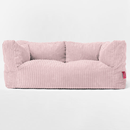 Albert Pouf Divano 2 posti - Velluto a Coste Rosa Cipria 01