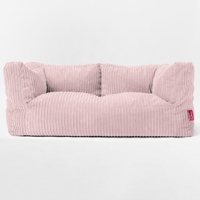 Albert Pouf Divano 2 posti - Velluto a Coste Rosa Cipria 01