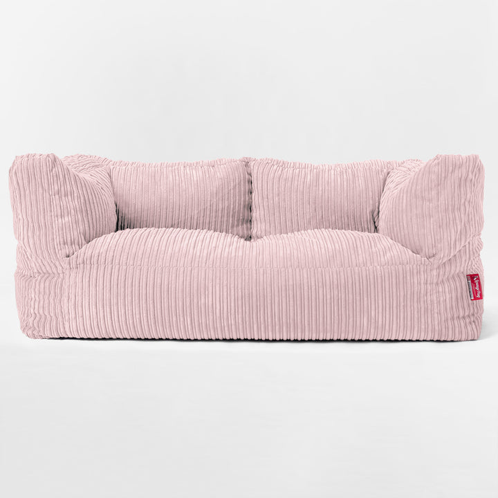 Albert Pouf Divano 2 posti - Velluto a Coste Rosa Cipria 01