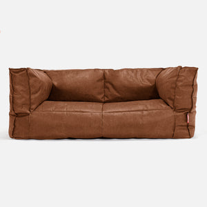 Albert Pouf Divano 2 posti - Pelle Effetto Vintage Tenné