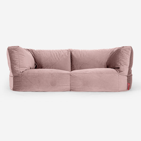 Albert Pouf Divano 2 posti - Velluto Rosa 01