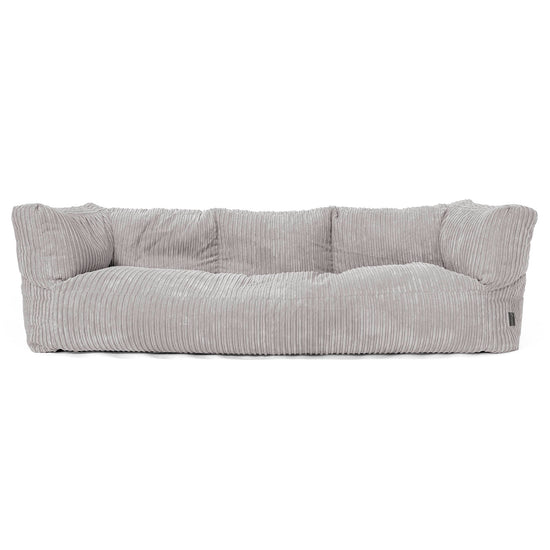 Albert Pouf Divano 3 posti - Velluto a Coste Grigio Argento 01