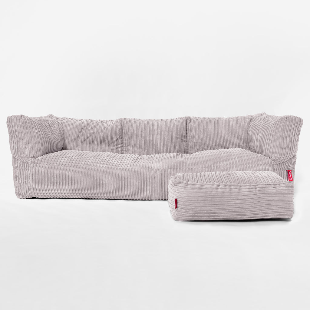 Albert Pouf Divano 3 posti - Corda Classica Alluminio Argento 02