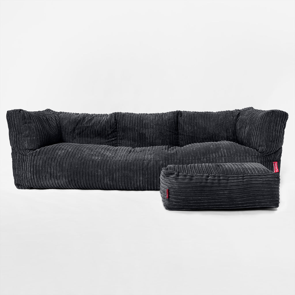 'The Albert' Pouf Divano 3 posti - Corda Classica Nero 02