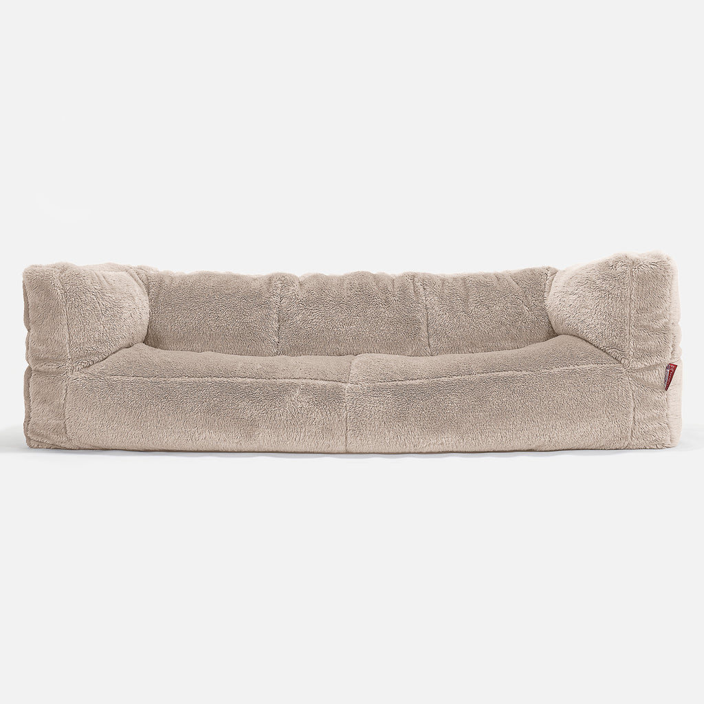 Albert Pouf Divano 3 posti - Eco-pelliccia Orsacchiotto Visone 01