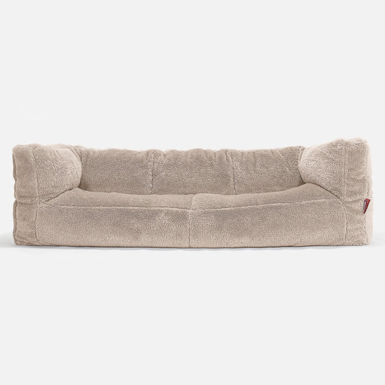 Albert Pouf Divano 3 posti - Eco-pelliccia Orsacchiotto Visone 01
