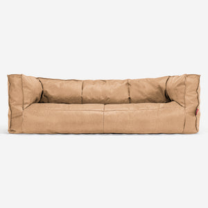 Albert Pouf Divano 3 posti - Pelle Effetto Vintage Marrone Miele