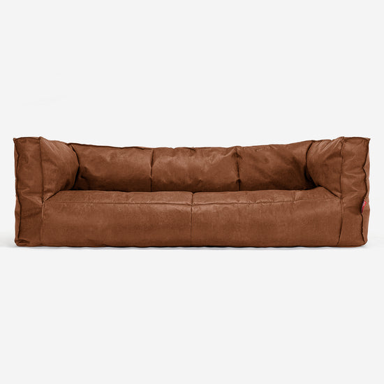 Albert Pouf Divano 3 posti - Pelle Effetto Vintage Tenné 01