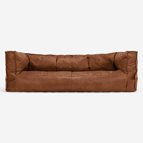 Albert Pouf Divano 3 posti - Pelle Effetto Vintage Tenné 01
