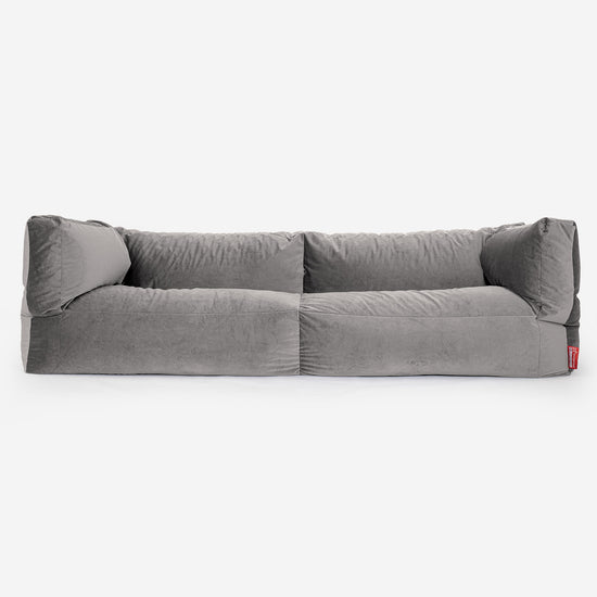 Albert Pouf Divano 3 posti - Velluto Argento 01