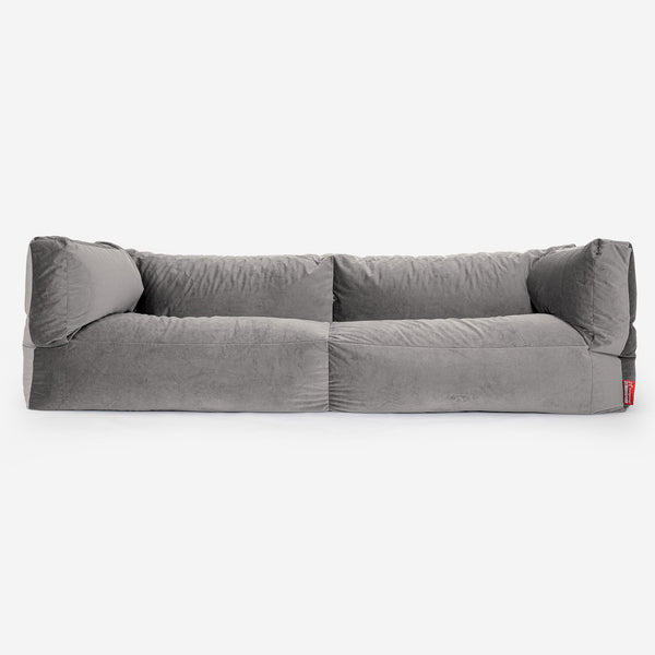 Albert Pouf Divano 3 posti - Velluto Argento 01