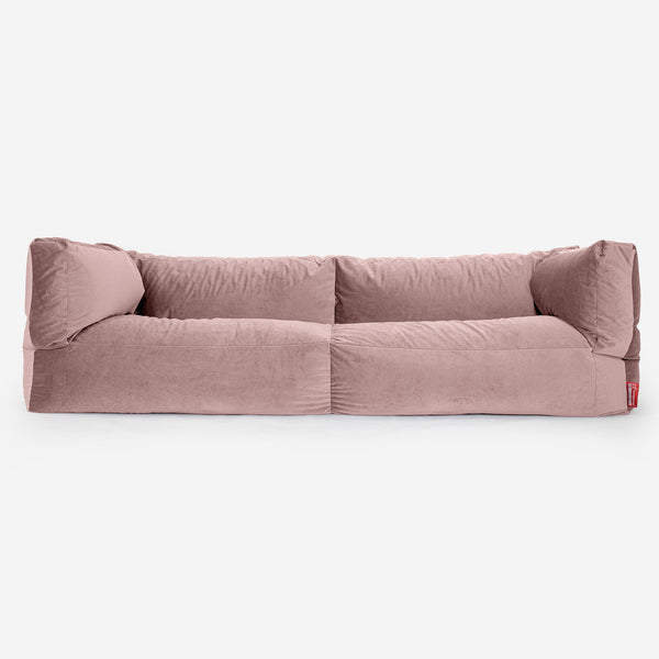 Albert Pouf Divano 3 posti - Velluto Rosa 01