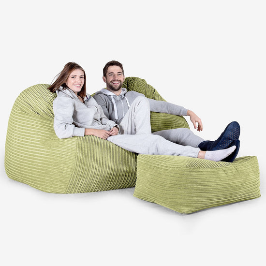 Pouf Divano Gigante - Velluto a Coste Lime 03