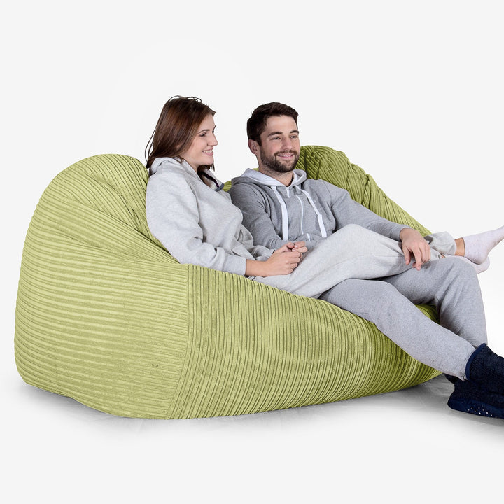 Pouf Divano Gigante - Velluto a Coste Lime 02