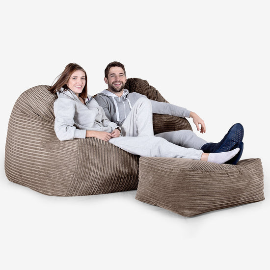 Pouf Divano Gigante - Velluto a Coste Moca 03