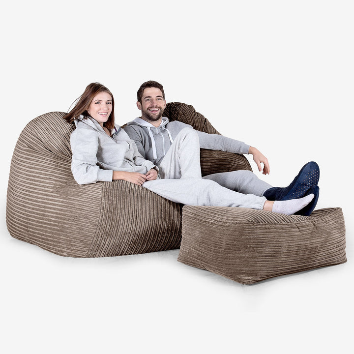 Pouf Divano Gigante - Velluto a Coste Moca 03
