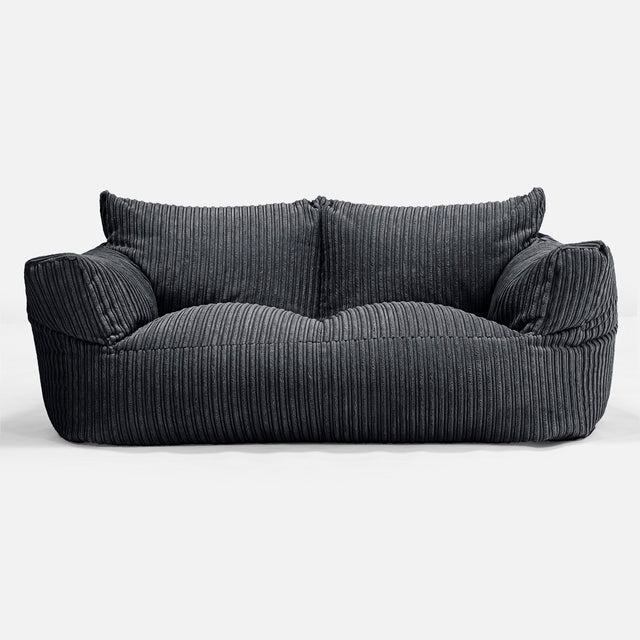 Divano a Sacco Josephine - Velluto a Coste Nero 01