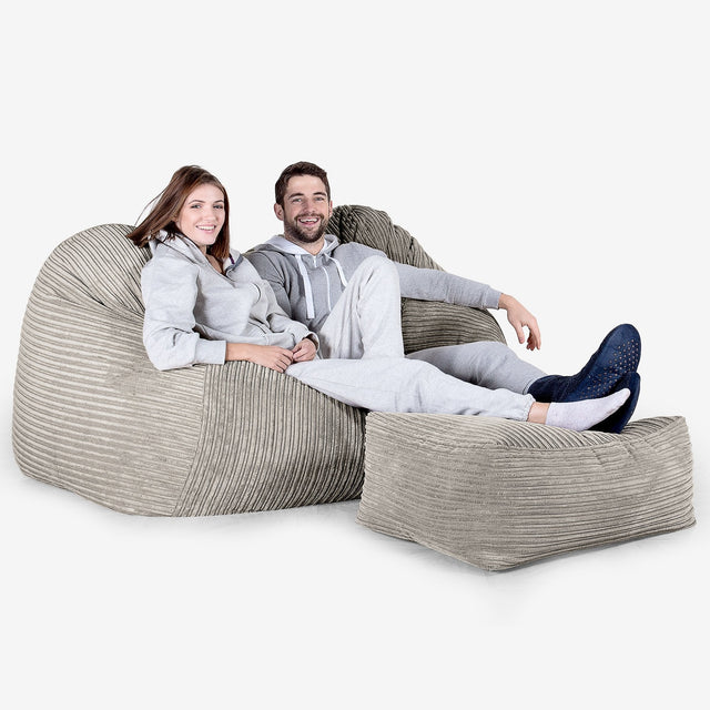 Pouf Divano Gigante - Velluto a Coste Visone 03