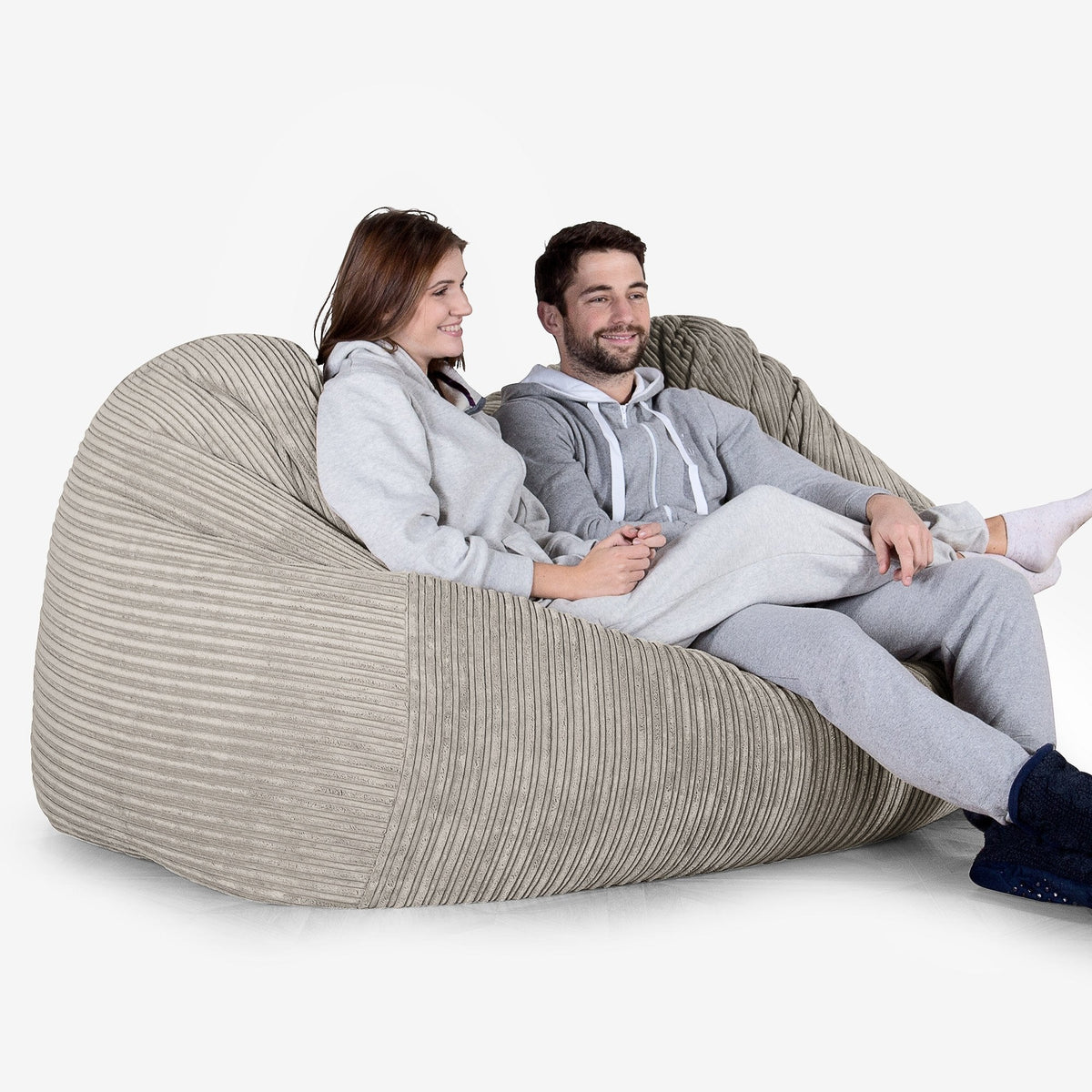 Lounge Pug, Pouf Divano Gigante, Velluto a Coste - Visone– Big