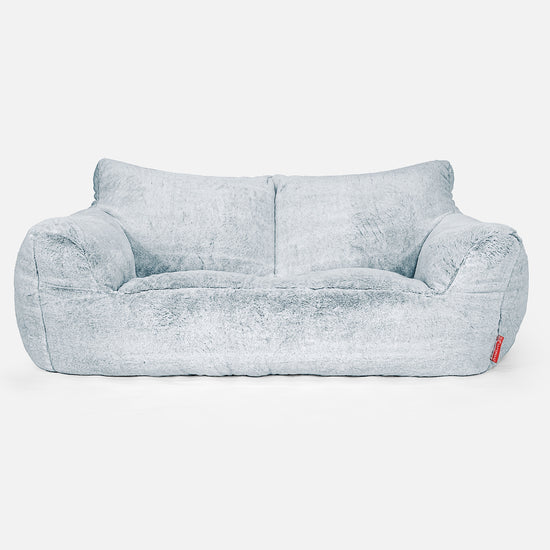 Divano a Sacco Josephine - Eco-pelliccia di Coniglio Azzurro Polvere 01