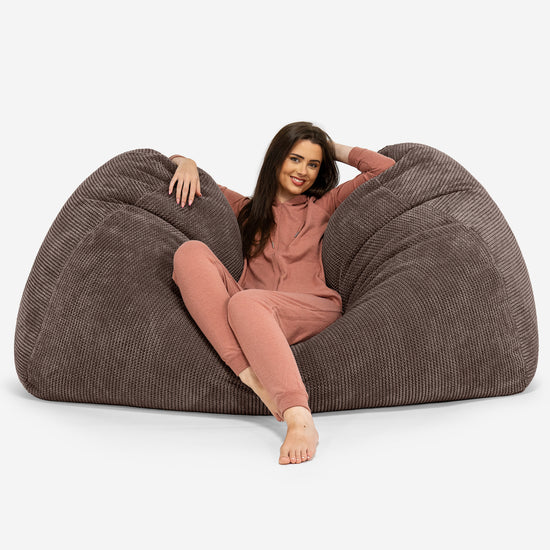 Pouf Divano Gigante - Pompon Cioccolato 02