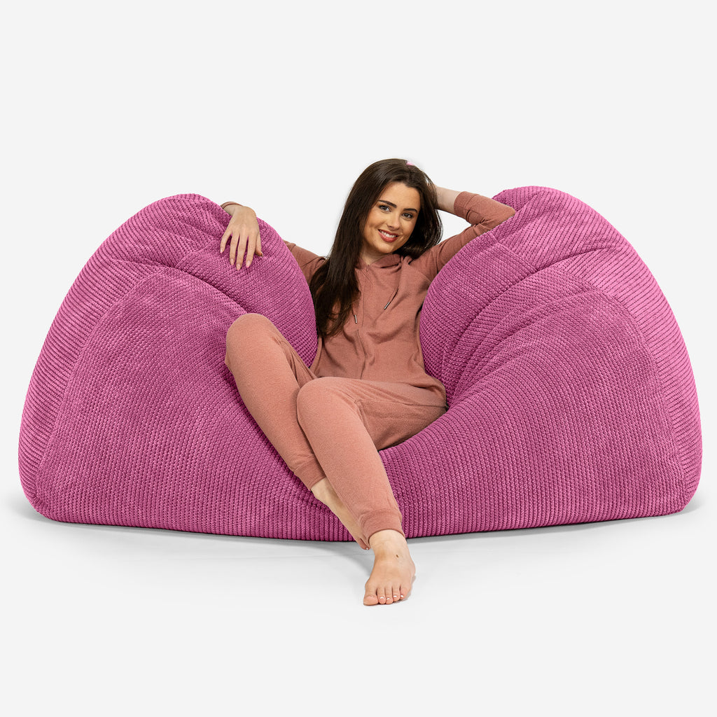 Pouf Divano Gigante - Pompon Rosa 02