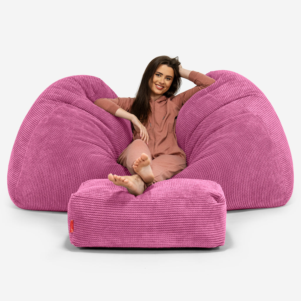 Pouf Divano Gigante - Pompon Rosa 03