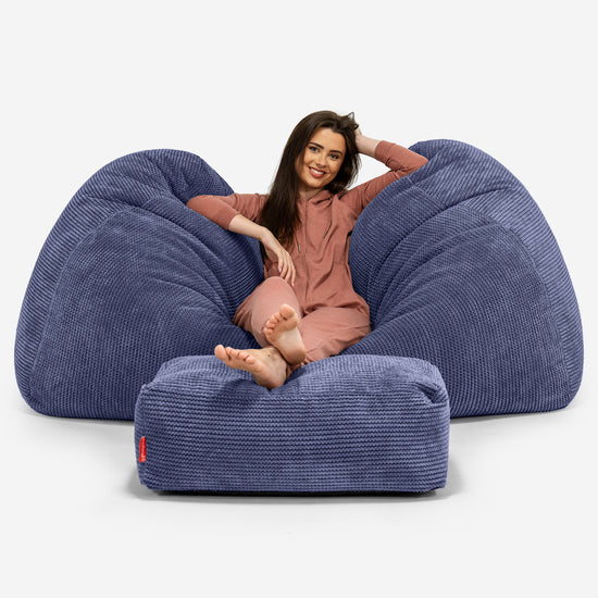 Pouf Divano Gigante - Pompon Viola 03