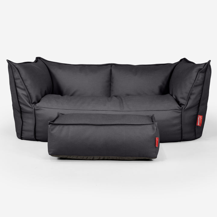 Pouf Divano Ruben - Pelle Vegana Nero 02