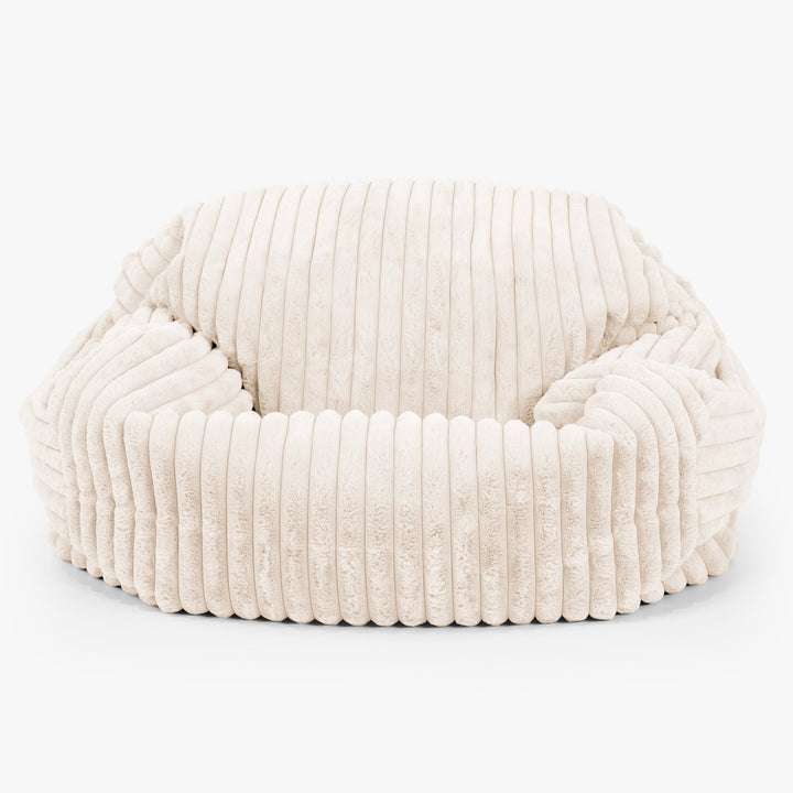 Pouf Divano Sabine - Velluto Felpato Ultra Morbido Panna 01