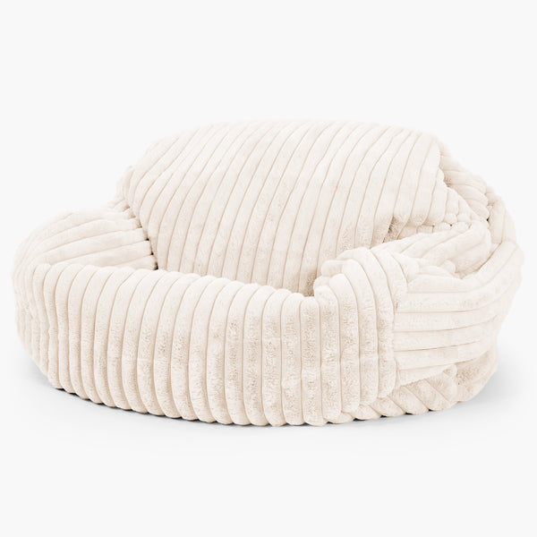 Pouf Divano Sabine - Velluto Felpato Ultra Morbido Panna 02