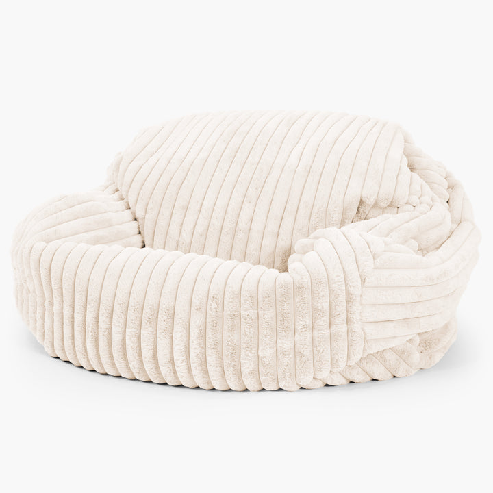 Pouf Divano Sabine - Velluto Felpato Ultra Morbido Panna 02