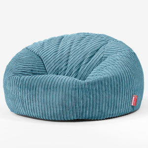 Pouf Divano, Sacco - Velluto a Coste Egeo Blu
