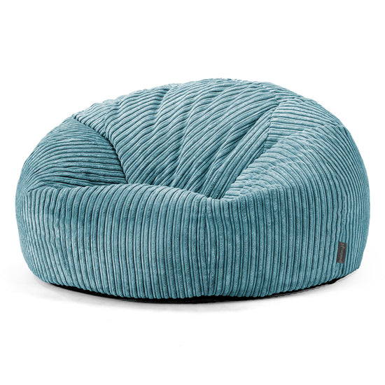 Pouf Divano, Sacco - Velluto a Coste Egeo Blu 01