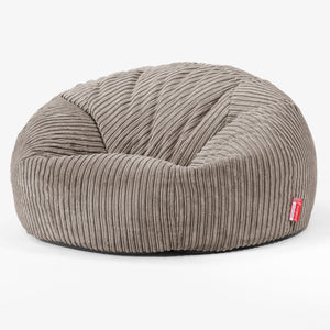 Pouf Divano, Sacco - Velluto a Coste Grigio Tortora