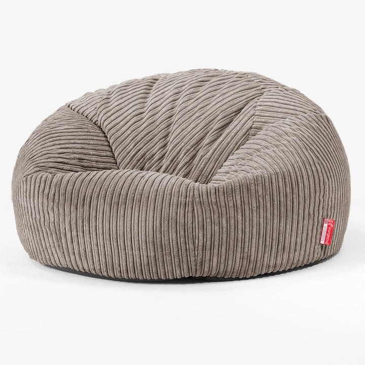 Pouf Divano, Sacco - Velluto a Coste Grigio Tortora 01