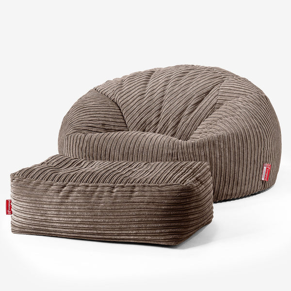 Pouf Divano, Sacco - Velluto a Coste Moca 01
