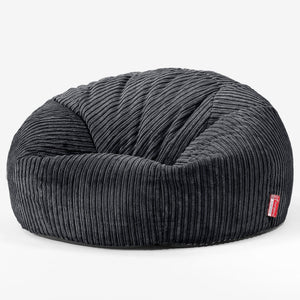 Pouf Divano, Sacco - Velluto a Coste Nero
