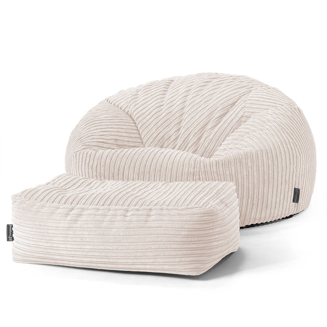 Pouf Divano, Sacco - Velluto a Coste Avorio 02
