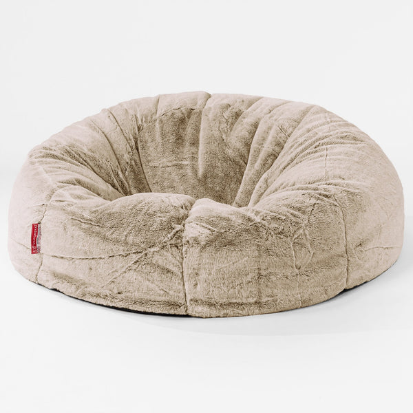 Pouf Divano, Sacco - Eco-pelliccia di Coniglio Marrone dorato 01