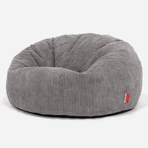Pouf Divano, Sacco - Pompon Carbone Grigio