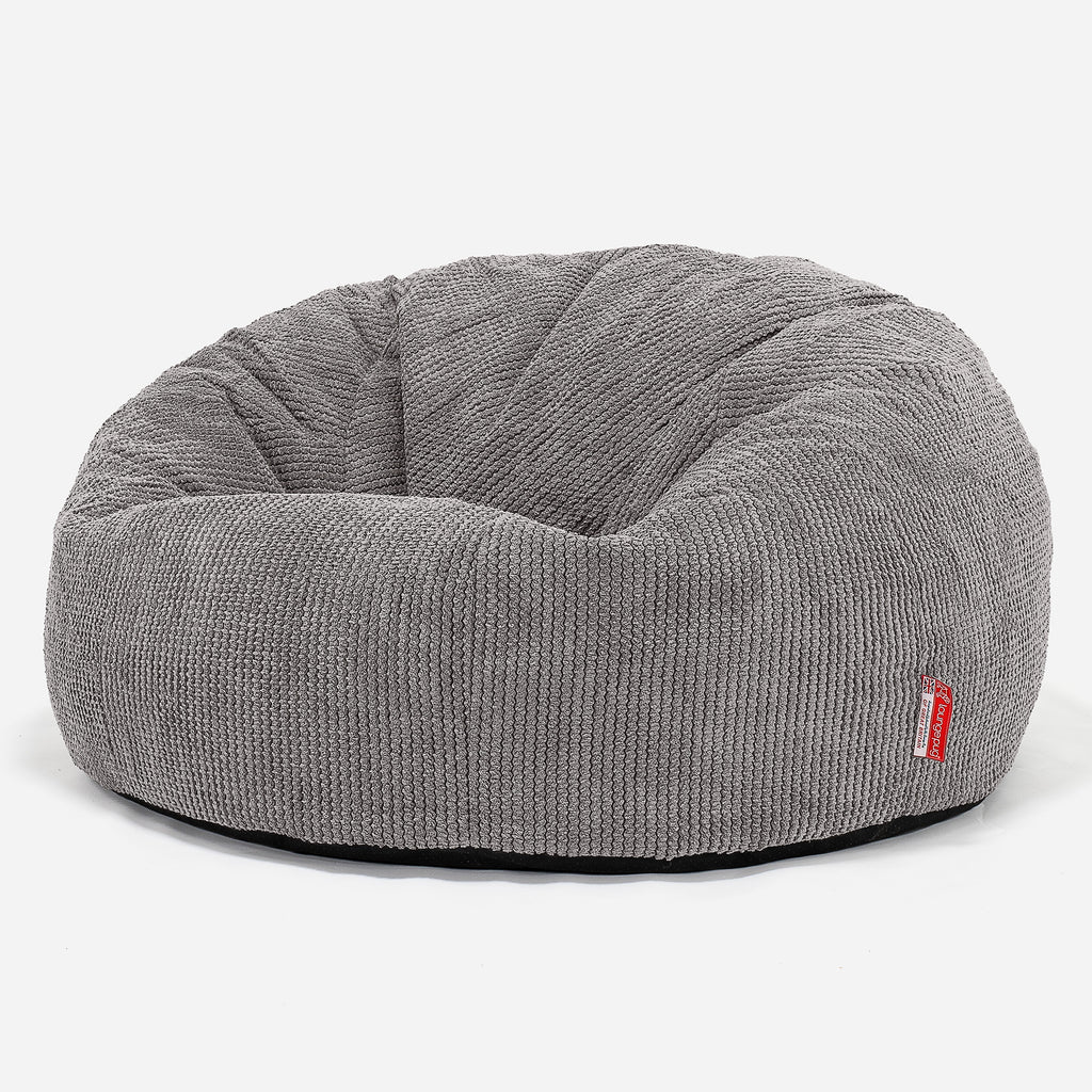 Pouf Divano, Sacco - Pompon Carbone Grigio 01