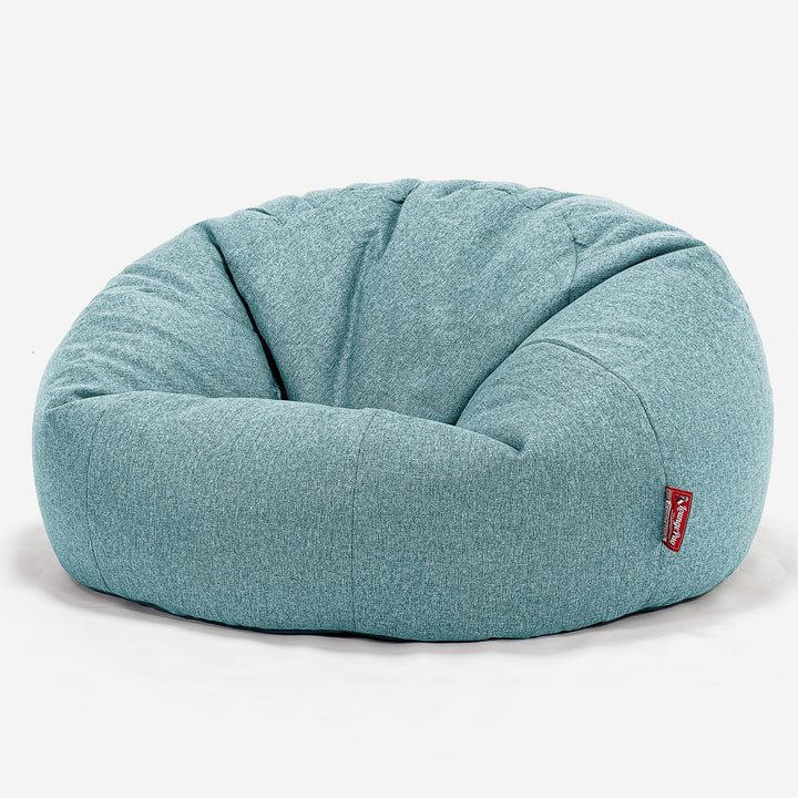 Pouf Divano, Sacco - Tessuto in Lana Interalli Acqua 01